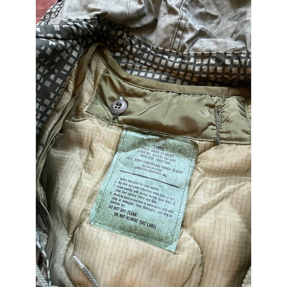 Vintage Military Issued Night Desert Camouflage Parka XS Liner Fishtail 80s - Picture 3 of 7
